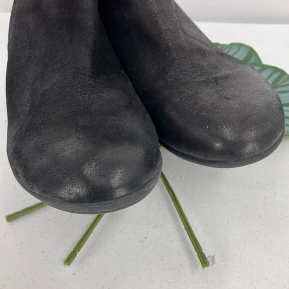 Dansko Raina Black Burnished Nubuck Leather Side Zip Block Heel Ankle Boot Shoes - Picture 6 of 11